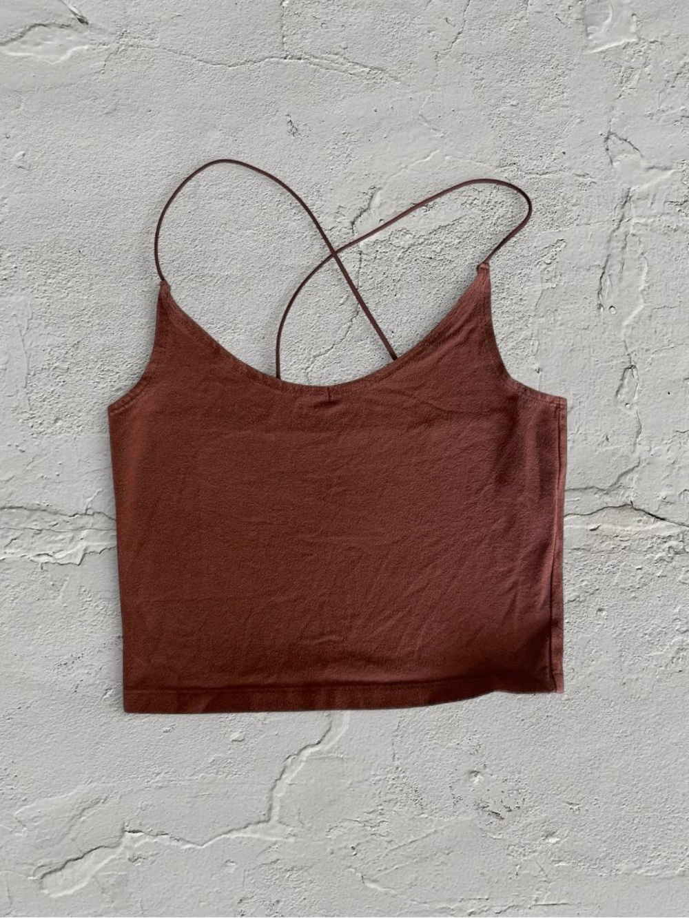 Abercrombie & Fitch Rust Brown Strappy Crop Top